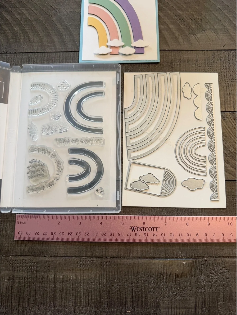 Stampin’ Up Rainbow Of Happiness stamp set and Brilliant Rainbow Dies